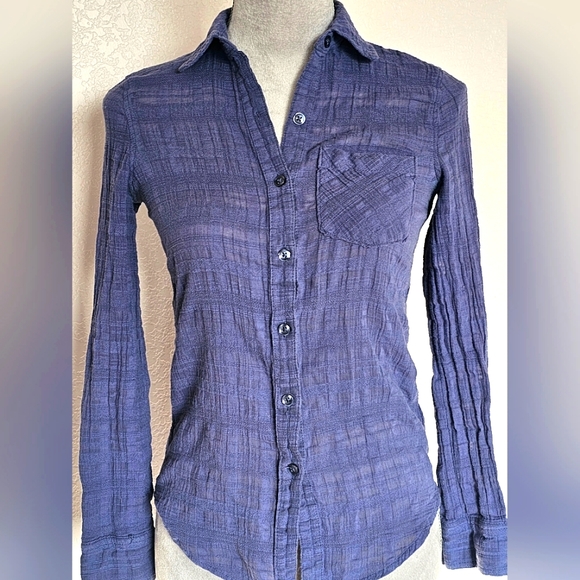 Aeropostale Blue Button-Up Top XSmall women's - Picture 10 of 14